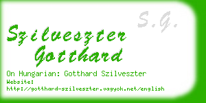 szilveszter gotthard business card